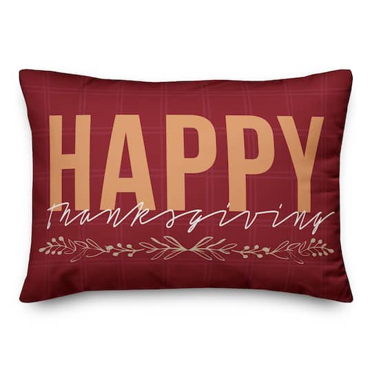 Happy Thanksgiving Red Throw Pillow